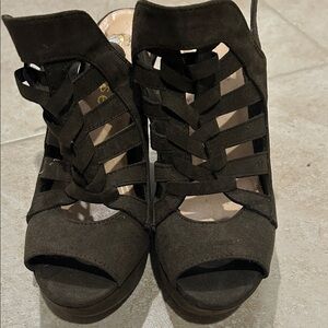 Dollhouse Dark Brown Strappy Heels